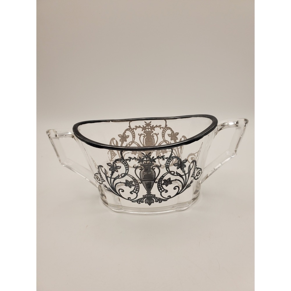 Vintage Heisey Sterling Silver Overlay Open Sugar Bowl